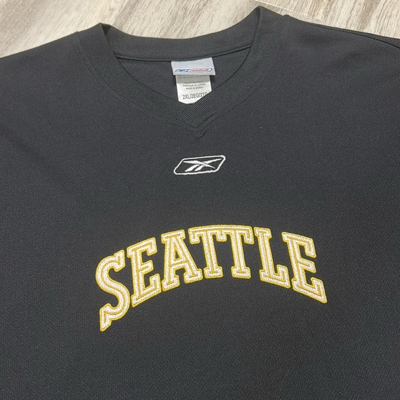 Vintage Seattle SuperSonics Reebok Embroidered LS Warm-Up Jersey Shooting Shirt - Picture 5 of 11